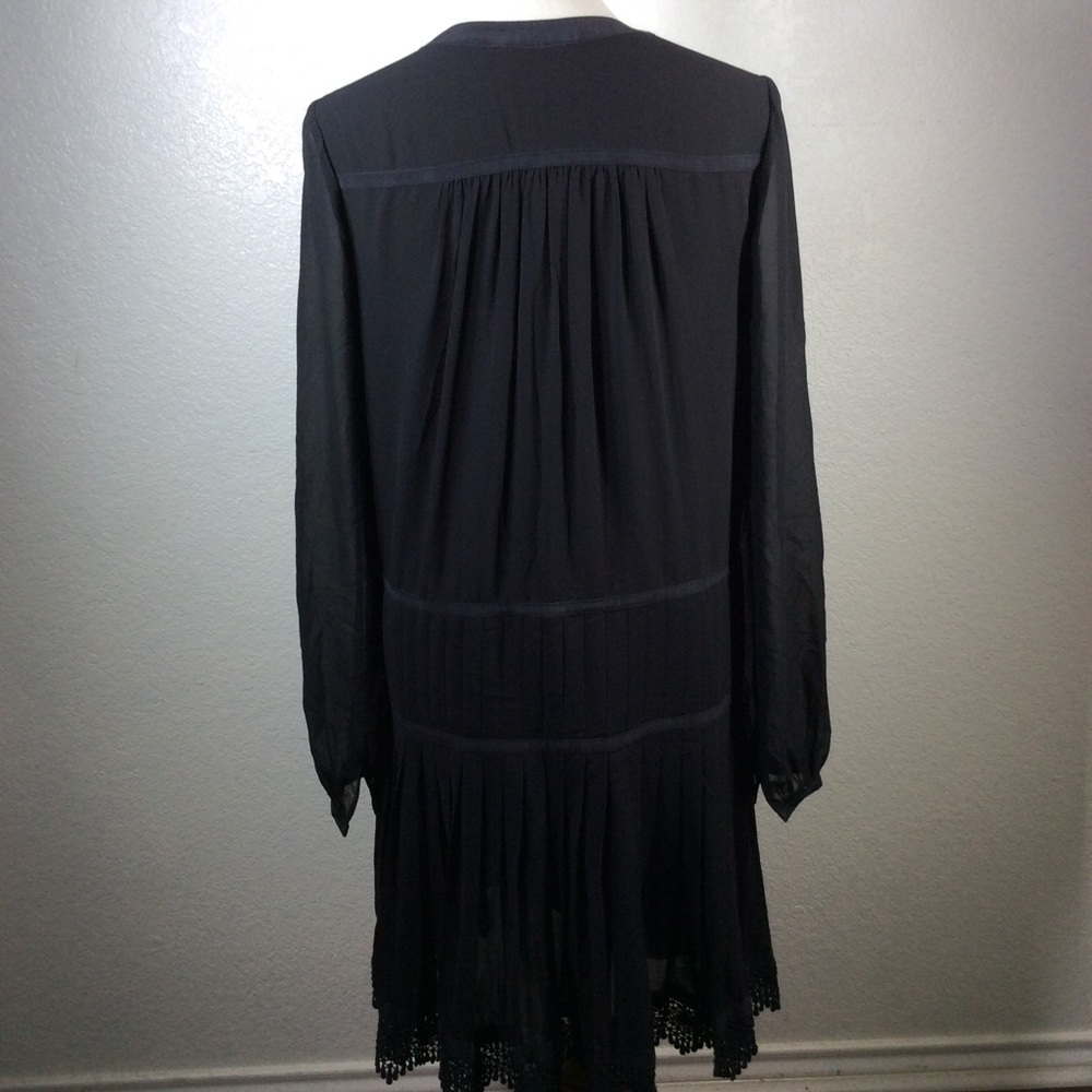 Tory Burch Sydney Black Pleated Silk Dress - Picture 5 of 16